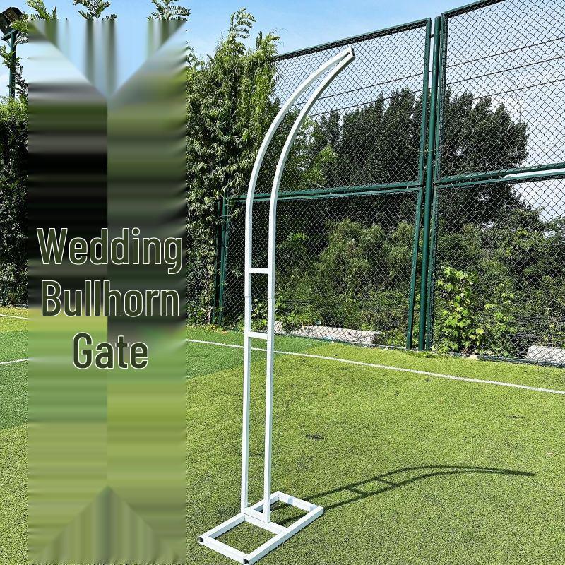 New Outdoor Wedding Archway: Iron Ox Horn Flower Stand & Ram Horn Gate Decoration