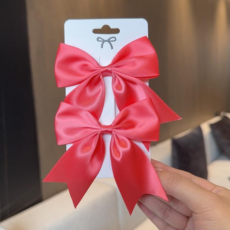 2PCS/LOT Solid Color Ribbon Grosgrain Bows Hair Clip for Kids Girls Hairpins Barrettes Handmade Baby Headwear Hair Accessories