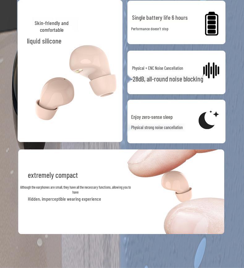 2025 Mini In-Ear Wireless Noise Cancelling Bluetooth Sports Headphones