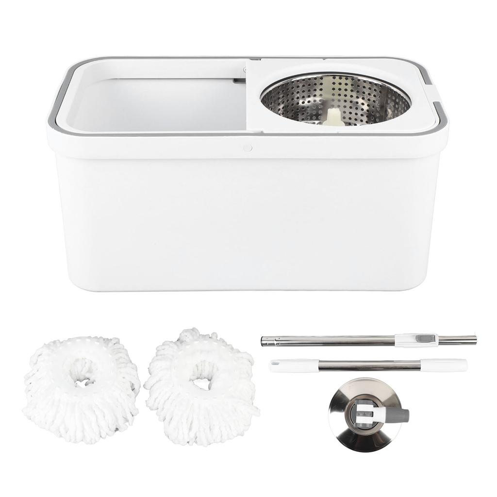 Mop Bucket with Wringer Set 360 Degrees  Rotating Cleaning Mop with 2 Microfiber Pads for Hardwood Tile