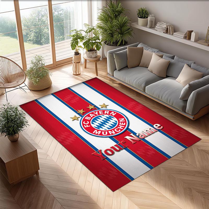 Bayern Munich Printed Crystal Velvet Rug Non‑Slip Crystal Velvet Carpet For Sofa Bedroom Indoor Home Decoration