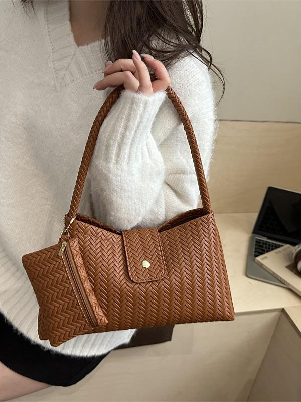 Large Capacity French Woven Underarm Handbag - Women's Luxury Fashion Tote