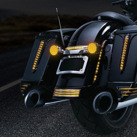 1156 Bullet Amber LED Light Front Turn Signal Lamps Fit For Harley Softail Dyna