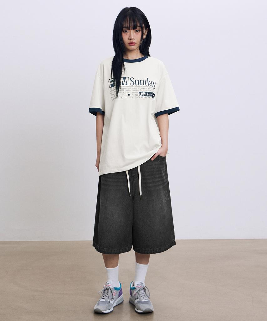FILLUMINATE Flm Sunday Ringer T-Shirt - Sky Blue