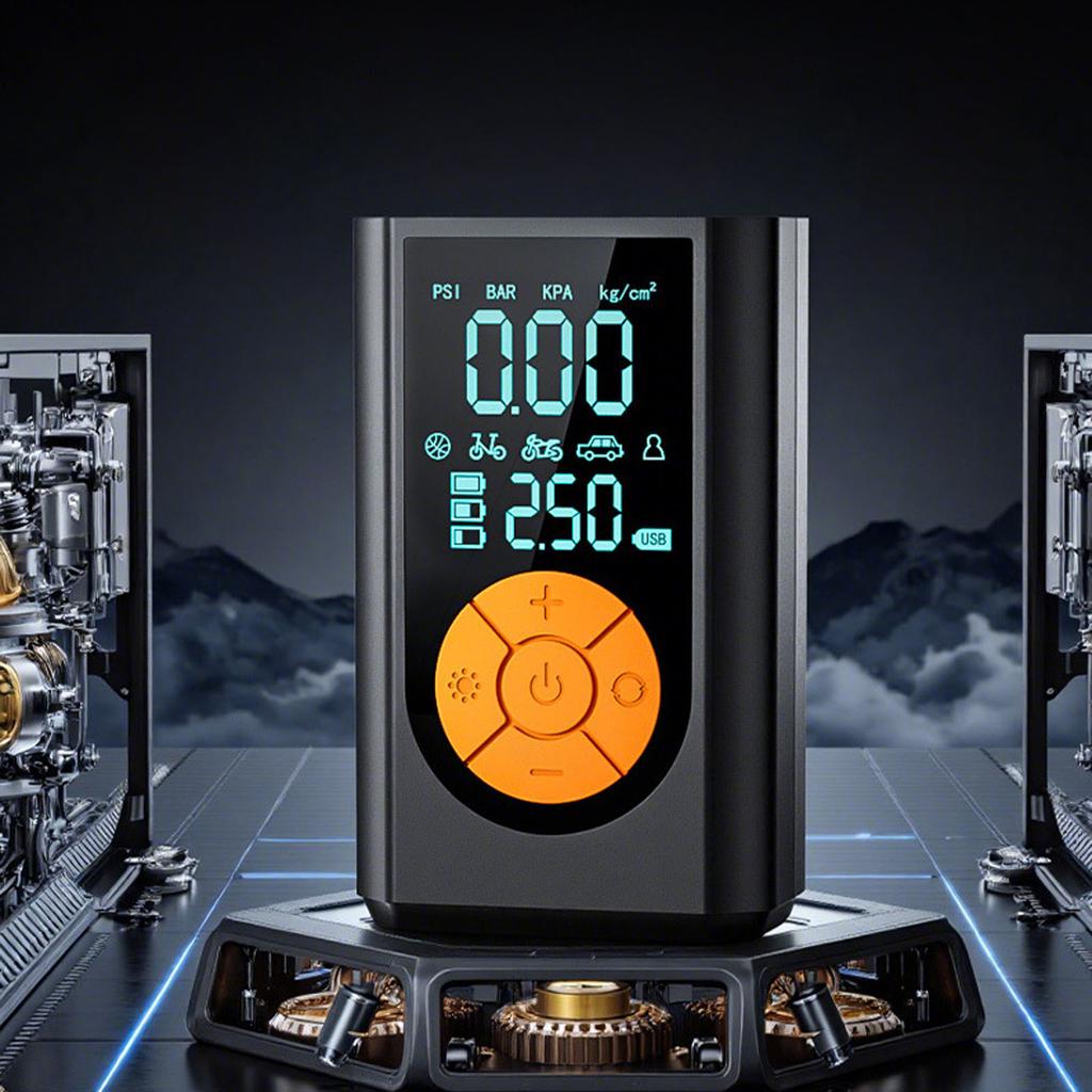 SINGARO Tragbarer Reifenfüller Kompressor Kabellos, 150 PSI Autoreifen , Fahrrad Mit LED-Licht, Digitalanzeige S Für Auto, Motorrad, B