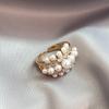 2025 New Exquisite Pearl Zircon Gold Color Open Rings Wedding Party Women's Fashion Zircon Luxury Finger Accessories for Girls