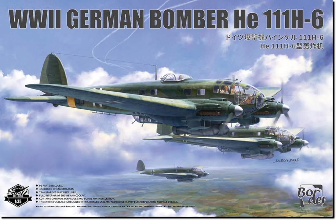 

Border Models WW2 German Bomber Heinkel Plastic Model Kit BF018 1/35 He111H-6 (Airplane)