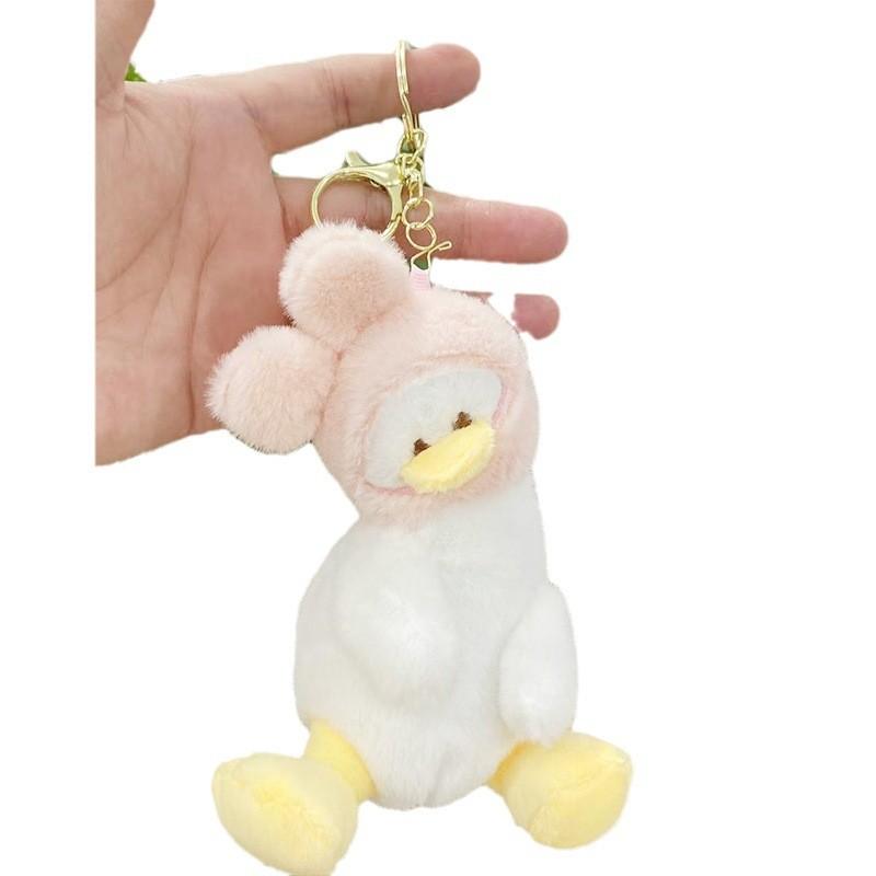 Plush Short Unique Duck Toy Keychain Adorable Cartoon Animal Doll Gift For All Ages