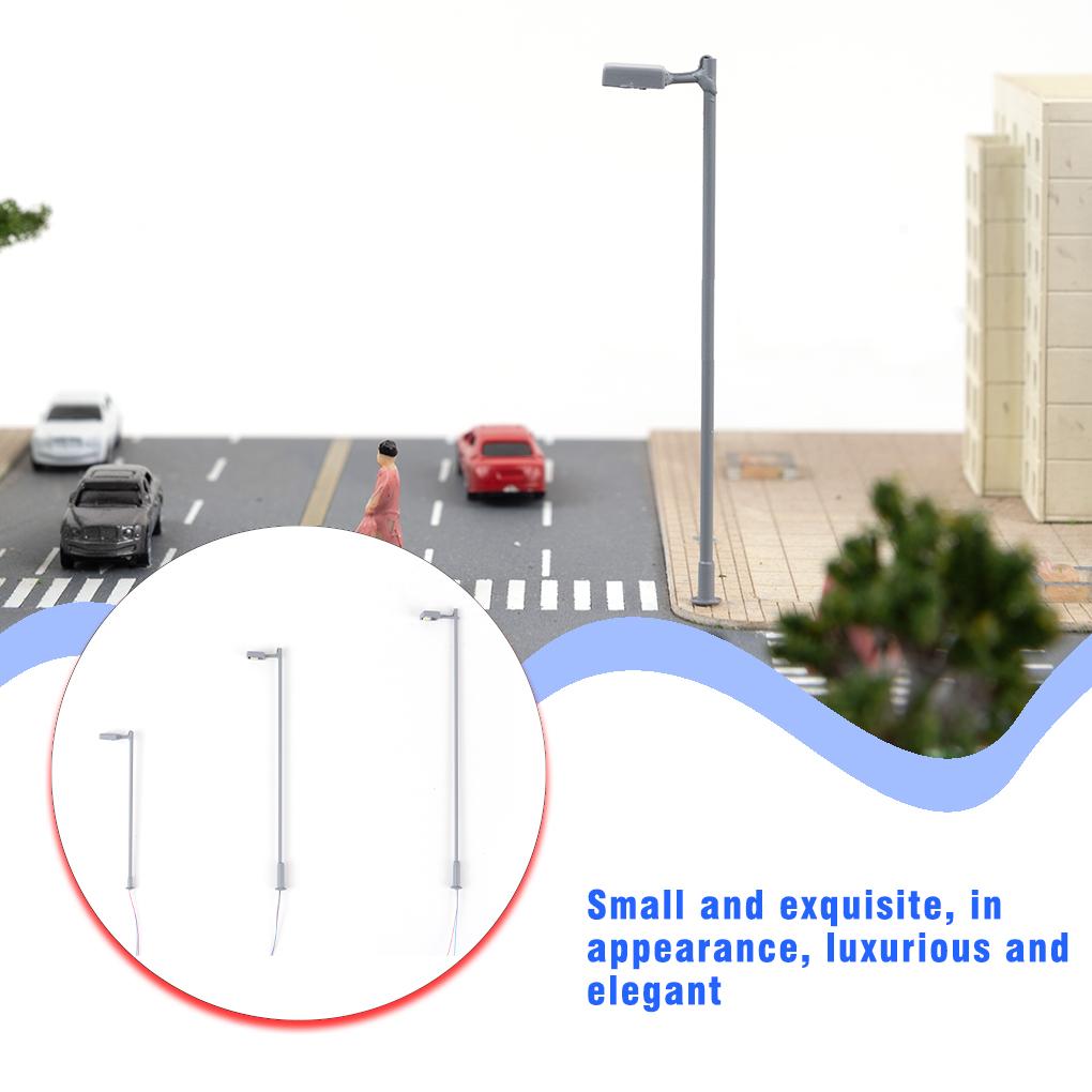 1:150/1:100/1:87 Scale Single Head Lamp Model Miniature DIY Decor Night-light Sand Table Building Park Garden Outdoor Lighting