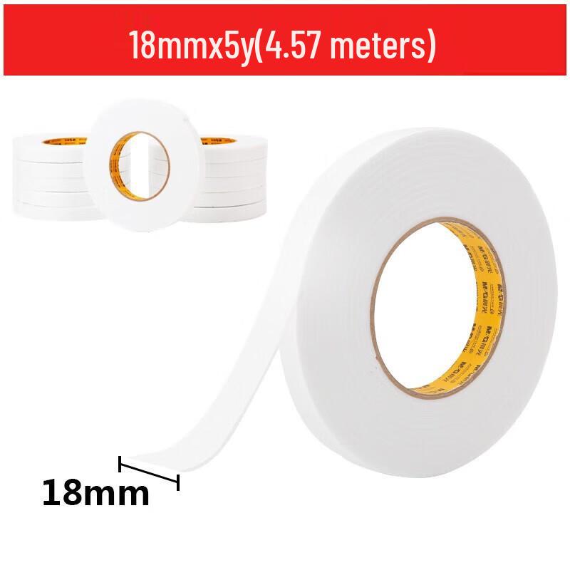 M&G Double-Sided Foam Tape, 18mm X 5 Yards, 10-Roll Pack