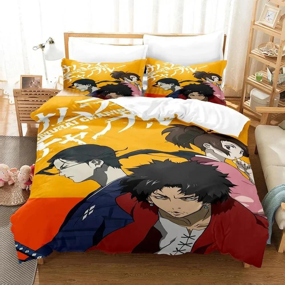 3D Printed Samurai Champloo Bedding Set Anime Duvet Cover Double Twin Full Queen King Adult Boys Bedclothes Quilt Cover