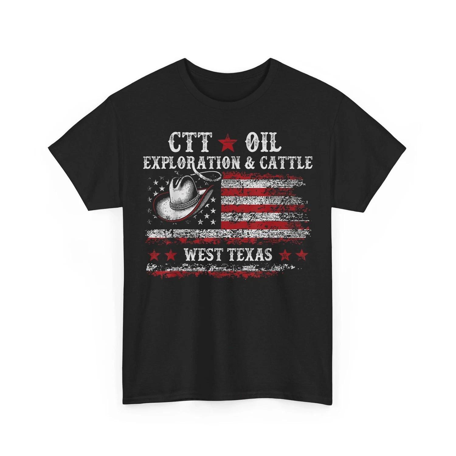 CTT Oil Exploration & Cattle Company Texas American Flag Vintage Unisex T-Shirt S