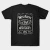 Men Black Print T-shirt Wise Guy Whiskey Label No-Cut Transfer Paper Print Cotton Tshirt