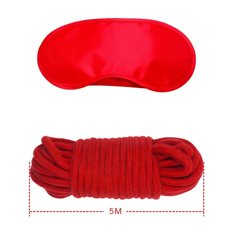 Goods For Adults Set Sexy Leather Plush Handcuffs Blindfold Spanking Soft Whips Tying Cotton Rope Couple Games Bondage Equipment