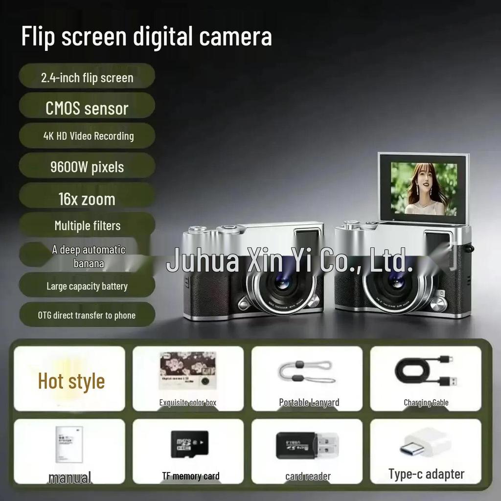 Retro Ultra-Clear Flip Screen CCD Card Camera for Students