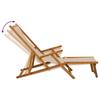Foldable Sun Lounger Solid Eucalyptus Wood Beige