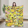 Soft Blanket Children Camping SpongeBobs Bikini Bottom Scene Throw Blanket  Flannel Bedspread For Home Decor Sofa Bed Cover
