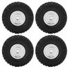 4pcs 55mm Front Rr Rubber Tires and 24 Hole Wheel Rims Set for  AL SCX24 1/24 RC Car