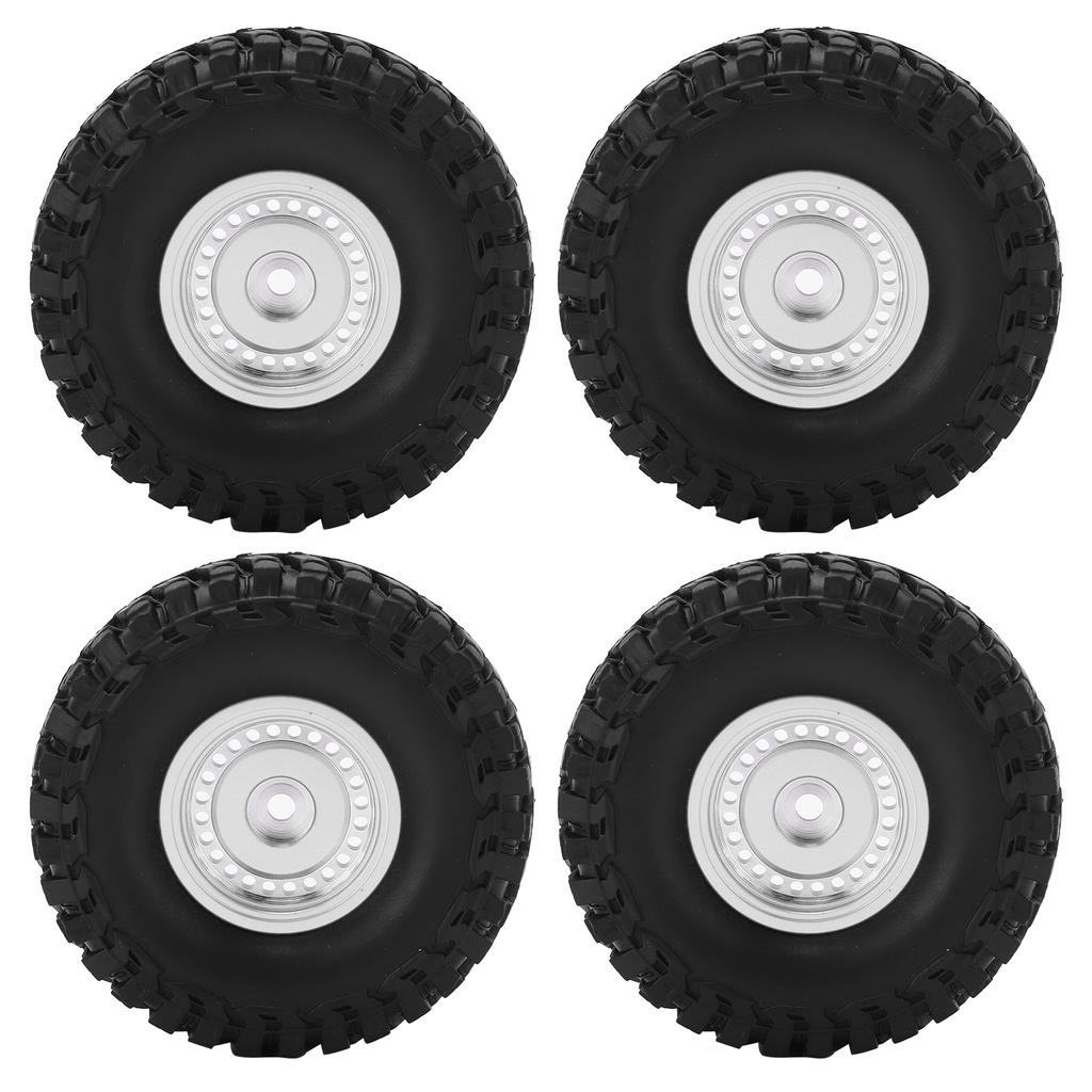 4pcs 55mm Front Rr Rubber Tires and 24 Hole Wheel Rims Set for AL SCX24 1/24 RC Car