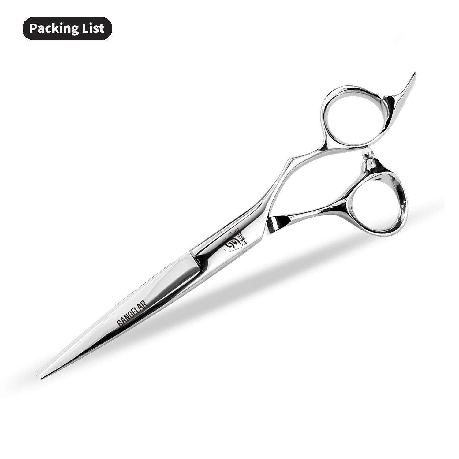 

Ножницы для стрижки и парикмахерские ножницы Sangelar длиной 6 дюймов, ножницы из нержавеющей стали премиум-класса с гладкими и острыми лезвиями для салонов (Бесплатная сумка) Cutting Scissors