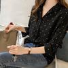 Polka Dot Printed Chiffon Shirt Women's Long Sleeved Top Shirt