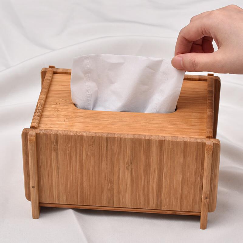 Customizable Bamboo Desktop Tissue Box Holder