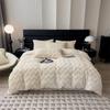 2025 New Autumn and Winter Simple Thickened Warm Wave Rabbit Fleece Four-piece Set - Bordeaux Series Sheet Sheet Sheet