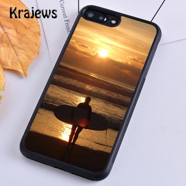 Krajews Surfing Sea Beach Surfboard Wave Phone Case For iPhone 17 Air 15 16 14 plus 11 12 13 pro max coque Shell Fundas