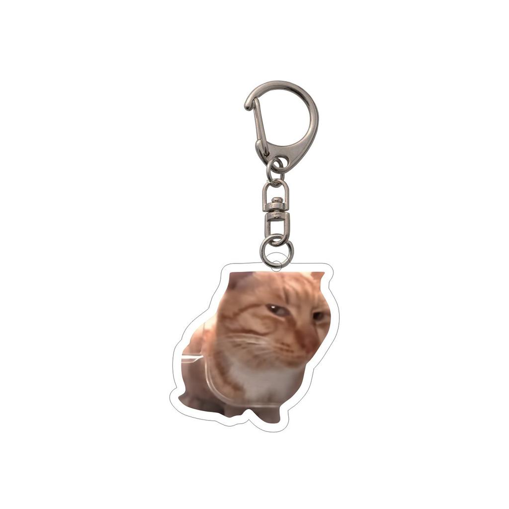Trendy Cat Head Keychain Fun Meme Image Backpack Small Pendant Wholesale Internet Famous Emotionally Expressive Toy Figure