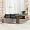 Garden Dining Set with Cushions 5 pcs Grey and Brown