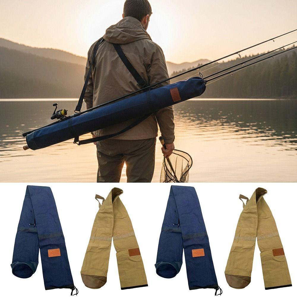 Materiale Tela Borsa per Canna da Pesca in Tela Borsa Pieghevole per Stoccaggio Pesca Attrezzatura da Pesca