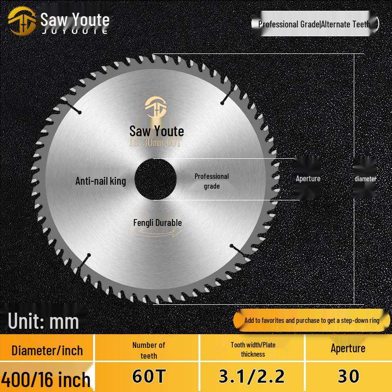 Woodworking Circular Saw Blade for 4, 10, or 12 Inch Cutting; Fits 125 Angle Grinder & 140 Lithium Battery Saw - Cuts Aluminum Sheets
