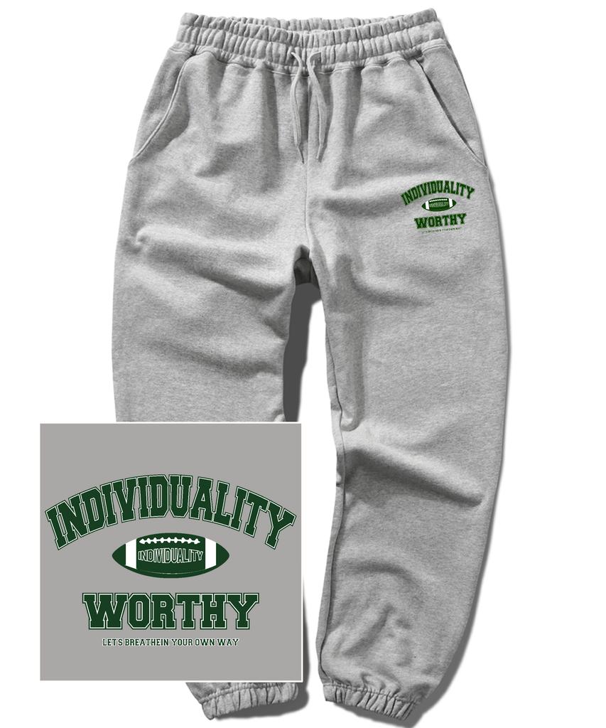 TRIPSHION Rugby Logo Jogger Sweatpants - Grey