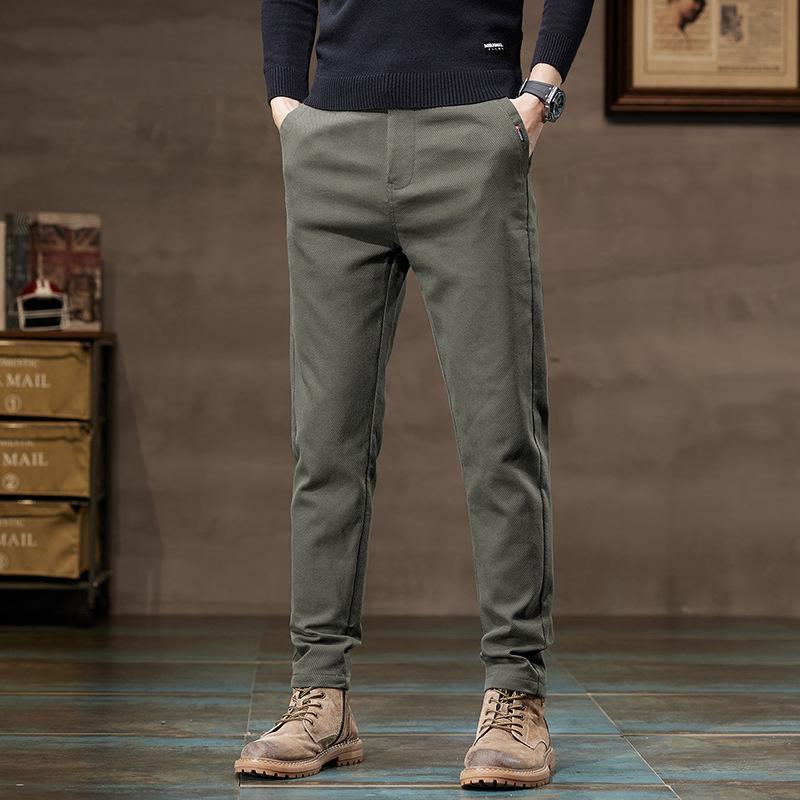 

Мужские облегающие прямые брюки - легкий роскошный деловой повседневный стиль, универсальный для весны и осени 38 (30 in) 200 lbs