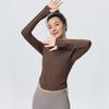 Women's Long Sleeve Slim Fit Yoga Top - High Stretch, Quick Dry, with Side Drawstring for Fitness & Running (Autumn/Winter)