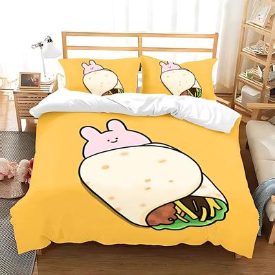 Addormentato Carino Asamimi Quadrato Copripiumino Federa Set Biancheria da Letto Adulto Ragazzo Ragazza Decorazione Camera da Letto Regalo per Bambini Singolo Matrimoniale Grande