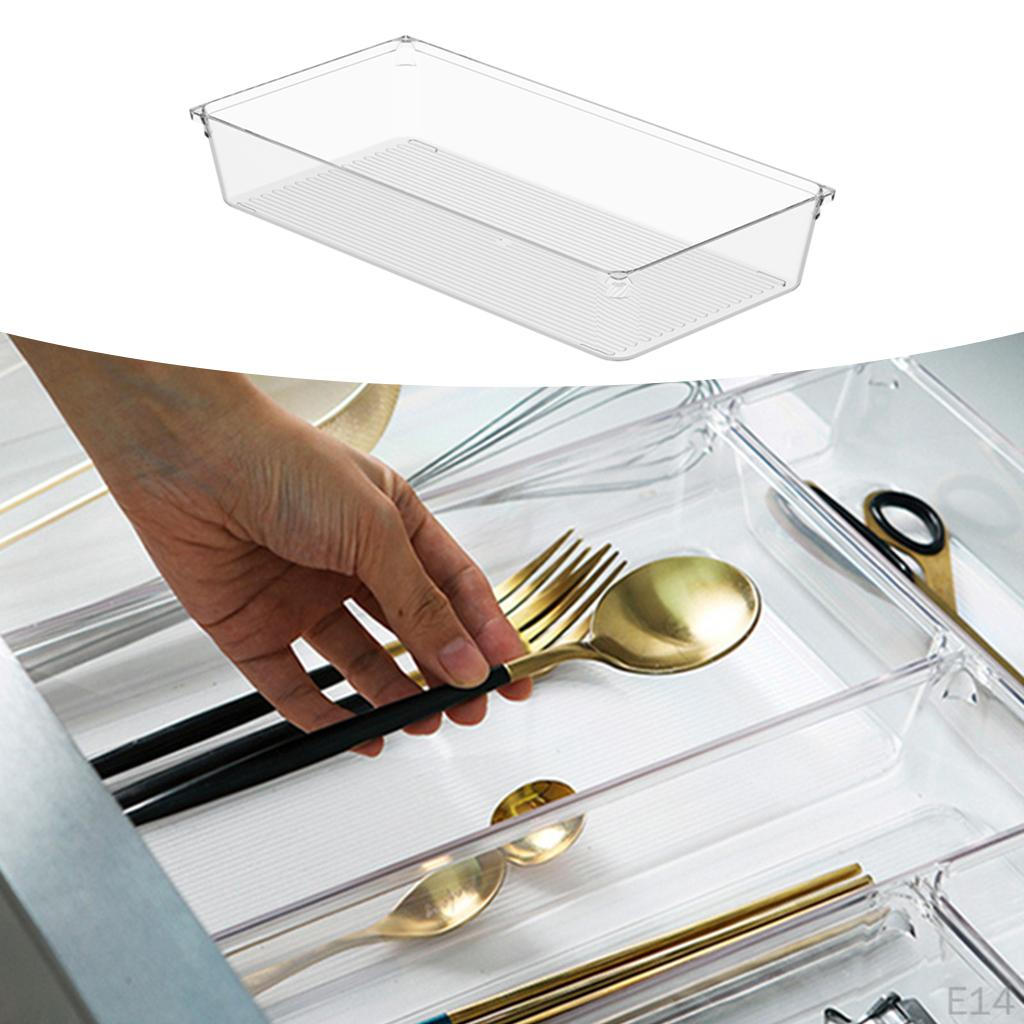 Clear Desk Drawer Organizer Cabinet Wardrobe Vanity Cosmetics Stationery Sundries Compartment