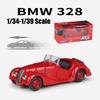 1/36 BMW 328 Retro Toy Car Model Welly Diecast Metal Alloy Vehicle Miniature Classical Collection Gift for Children Boys