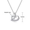 925 Sterling Silver Moissanite Heart Pendant Necklace for Women