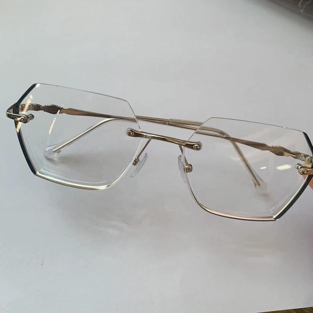 Frameless Anti-Blue Glasses Live Broadcast Frame Flat Glasses Myopia No Makeup Selfie Myopia Glasses Women