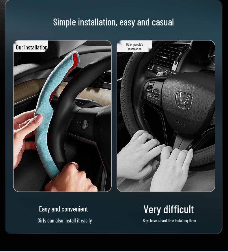 Ultra-thin Non-slip Suede Steering Wheel Cover for Ideal Auto ONE and L9 – Universal, Sweat-absorbent, All Season Use