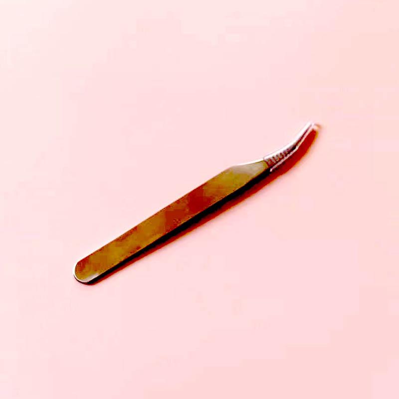 Dolphin Gold Precision Eyelash Tweezers with Feather Clip for Technicians