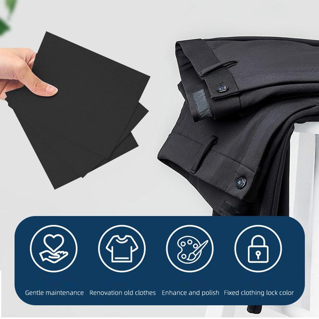 15 Pieces Black Clothing Dye Color Restorer Laundry Wash Sheets Fabric Renewal Kit for Jeans Shirts Socks Dark Garment Care
