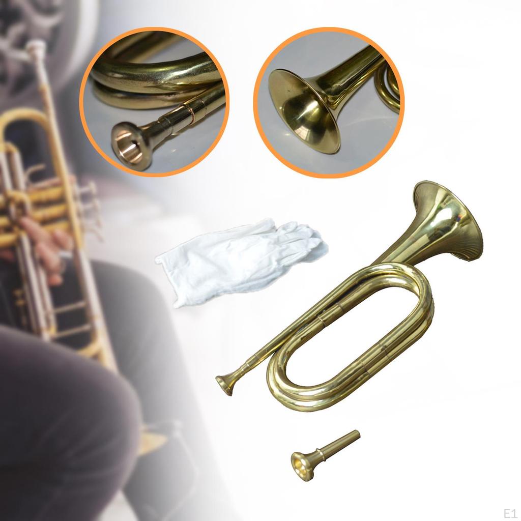Trumpet Bugle Cavalry Trumpet,,with Mouthpiece,Musical Instrument,Brass Instrument for School