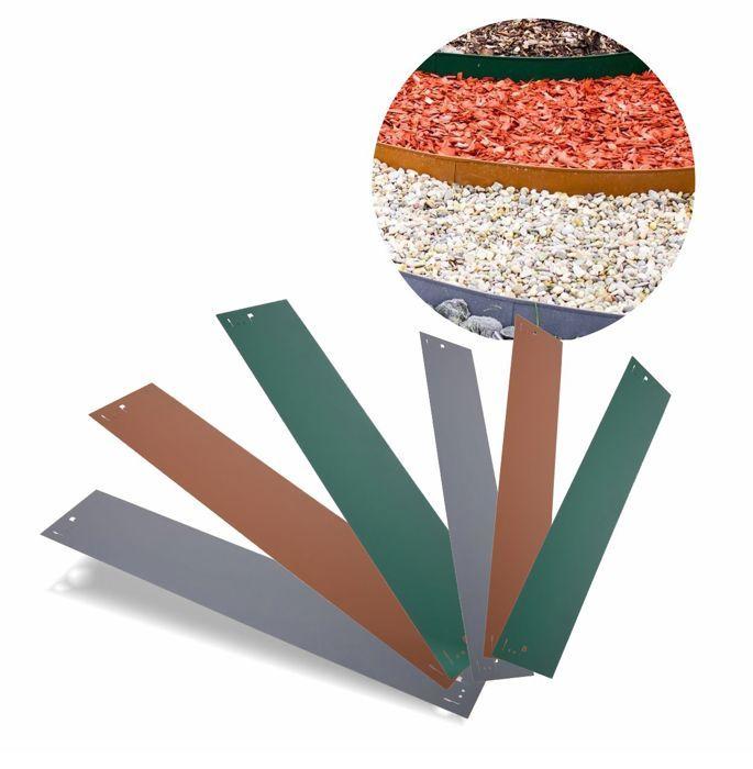 Bordure de Jardin en métal - ICH-ZAPFE.DE - Hauteur 13,5 cm - Longueur 120 cm - Vert