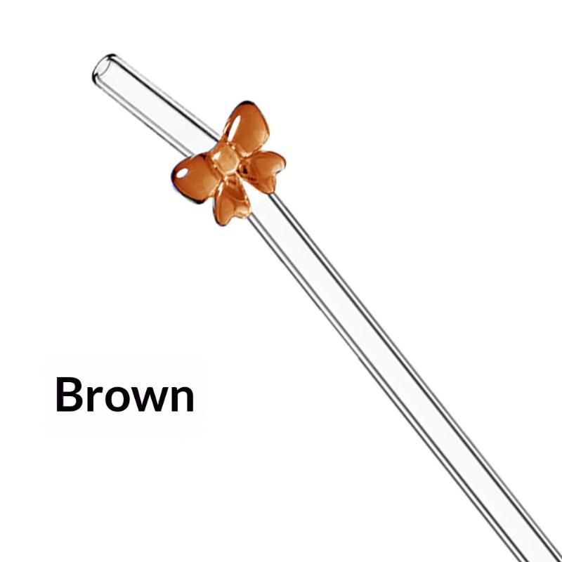 1Pc 8Mm Glass Straw, Reusable Drinking Straws Cute Butterfly Heat-Resistant Straw For Festival Party Wedding Cocktail Bar Beachs