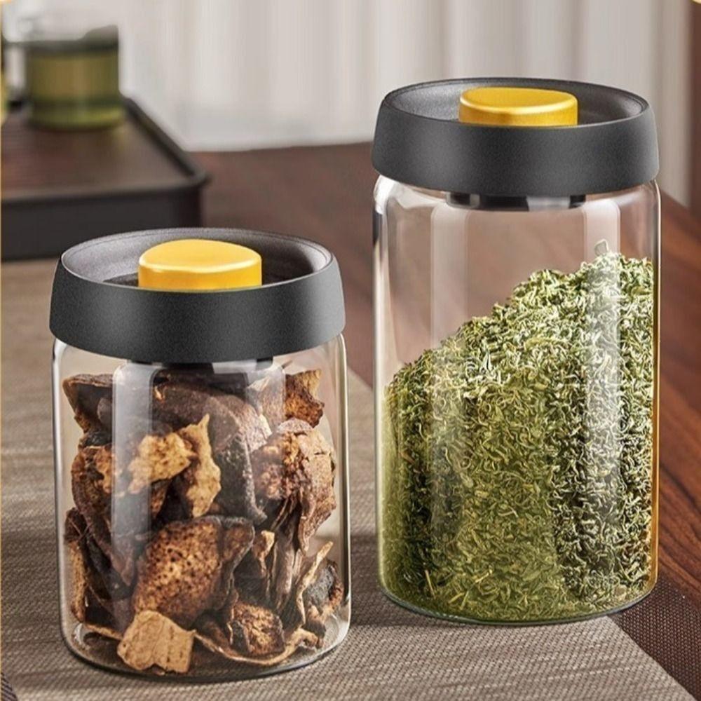 Glass Coffee Bean Tank Moisture-Proof Air Extraction Airtight Container Tea Storage