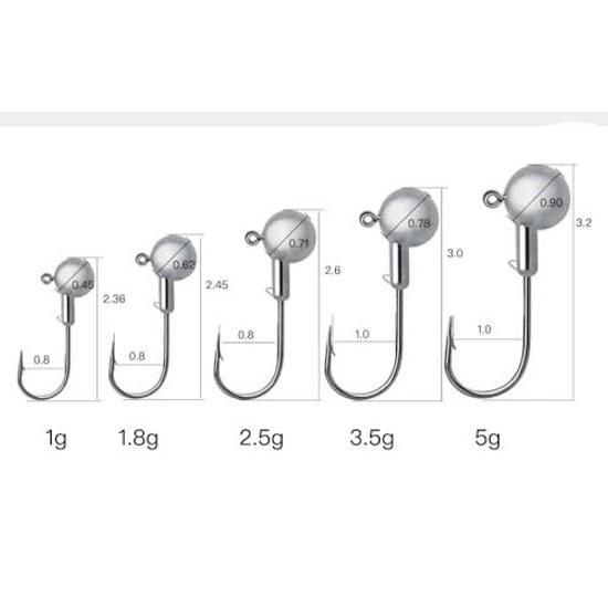 Worm Lure Set Jig Head 100 Pieces (worm 5.5cm 10 Colors 50 5 Sizes 1g 1.8g 2.5g 3.5g 5g) Sea Bass Fishing Horse Mackerel Hook Rockfish Storage Box