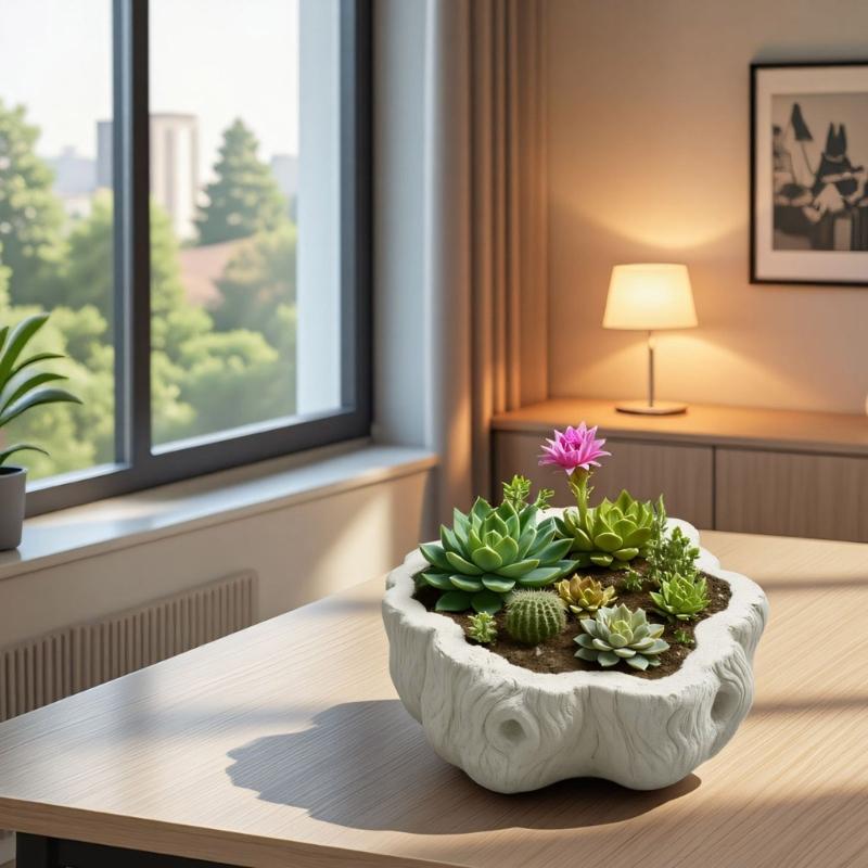 Premium Silicone Planter Mold For Resin Crafts With Realistic Wood Texture And Easy Demolding