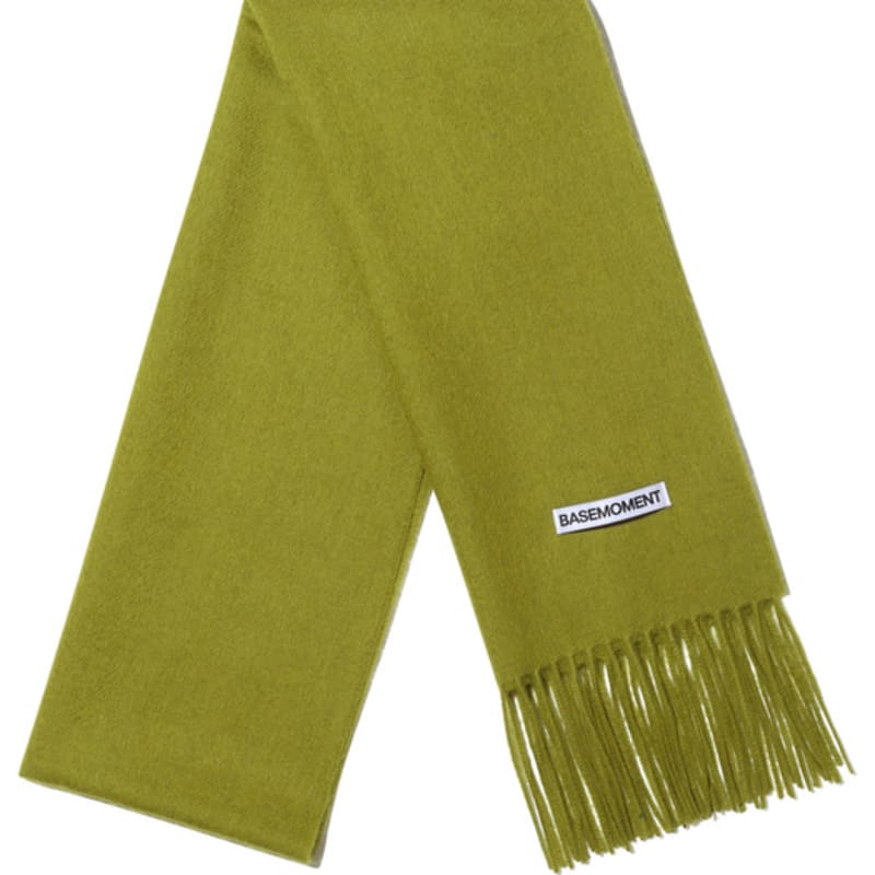 BASEMOMENT 100% Wool Muffler Avocado Green